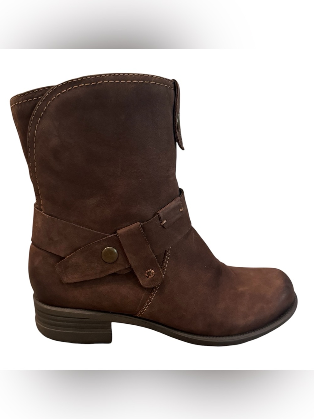 Cobb Hill Leather Riding Ankle Boots Women’s 7 Comfort Buckle Hipster